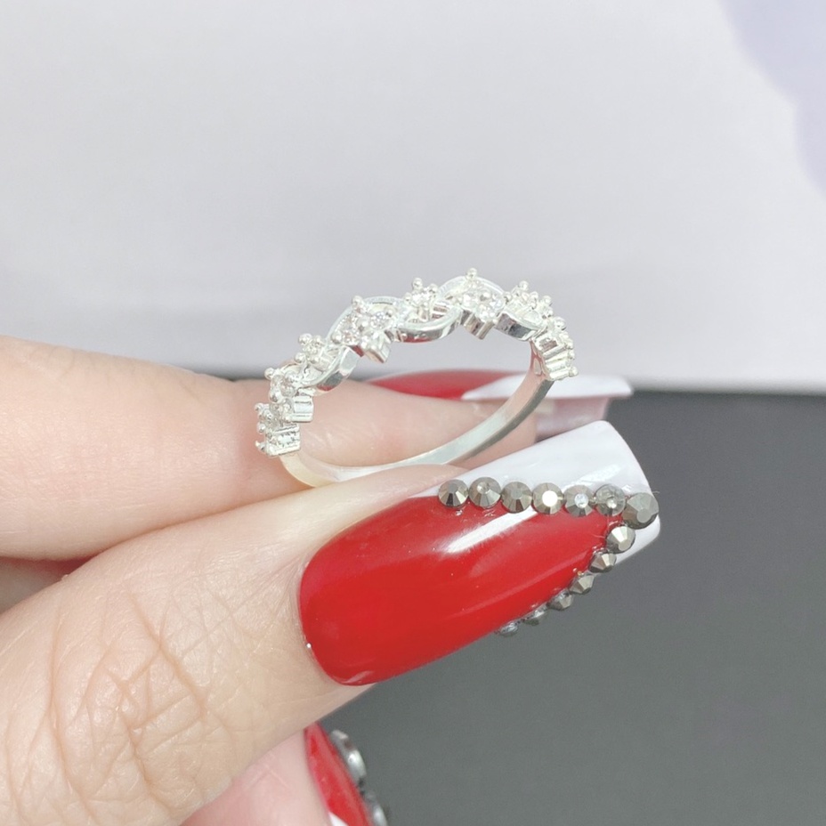 Nhẫn bạc nữ hình cành hoa đan chéo, Nhẫn nữ chất liệu bạc ta sang trọng - Trang sức bạc Evasilver