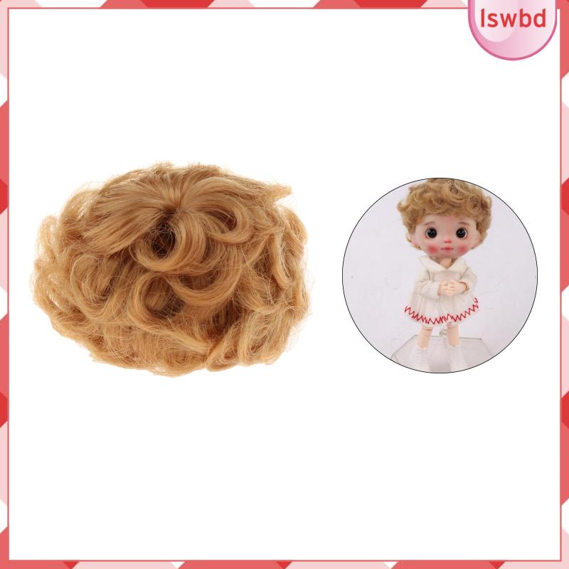 Short Curly Hair Wig 1/8 22cm BJD Dolls DIY Accessories Girl Doll Decor Hair Wig Yellow