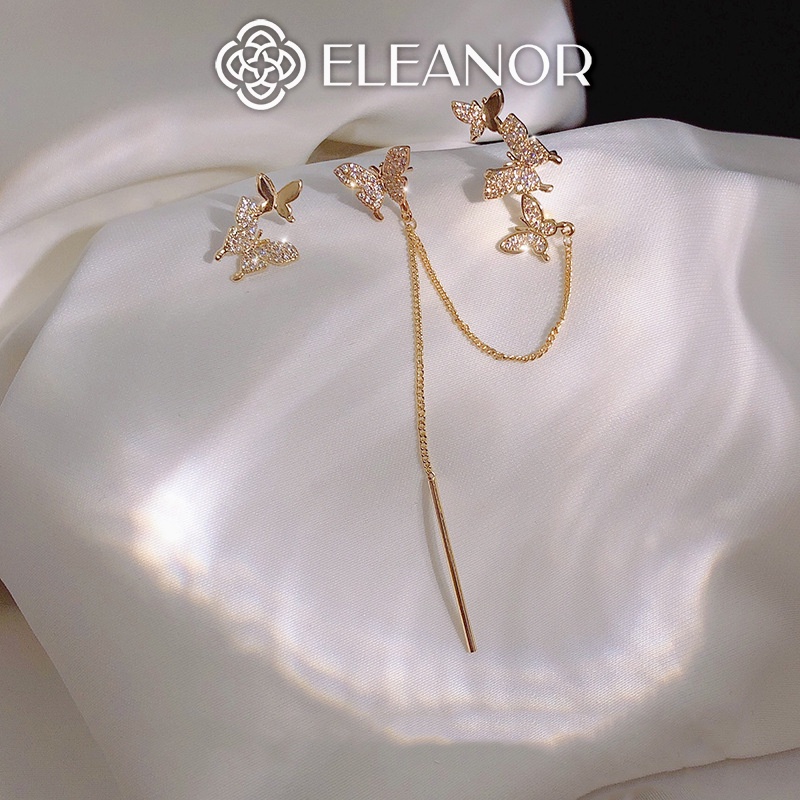 Bông tai nữ gắn vành Eleanor Accessories cá tính hình bươm bướm phụ kiện trang sức 4259