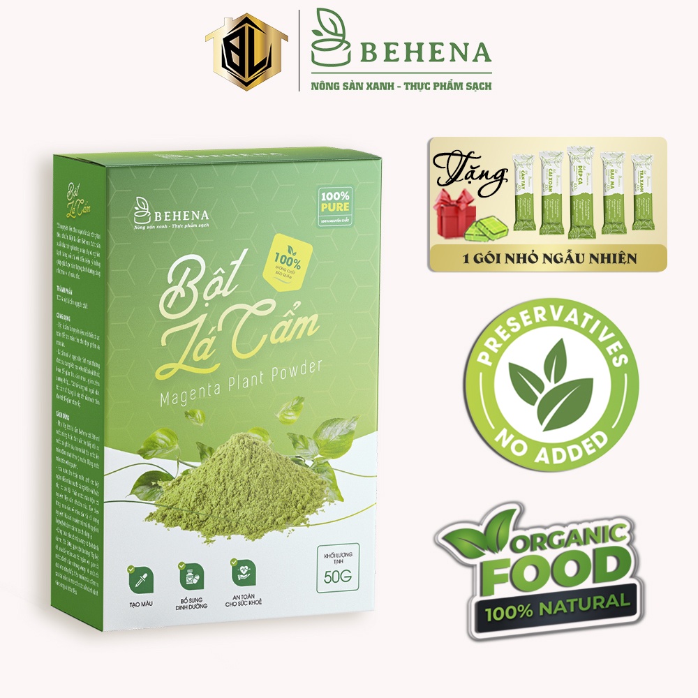 Bột lá cẩm Behena tạo màu làm bánh hộp 50gr