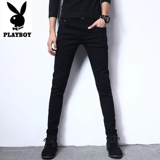 Quần skinny jean nam đen trơn