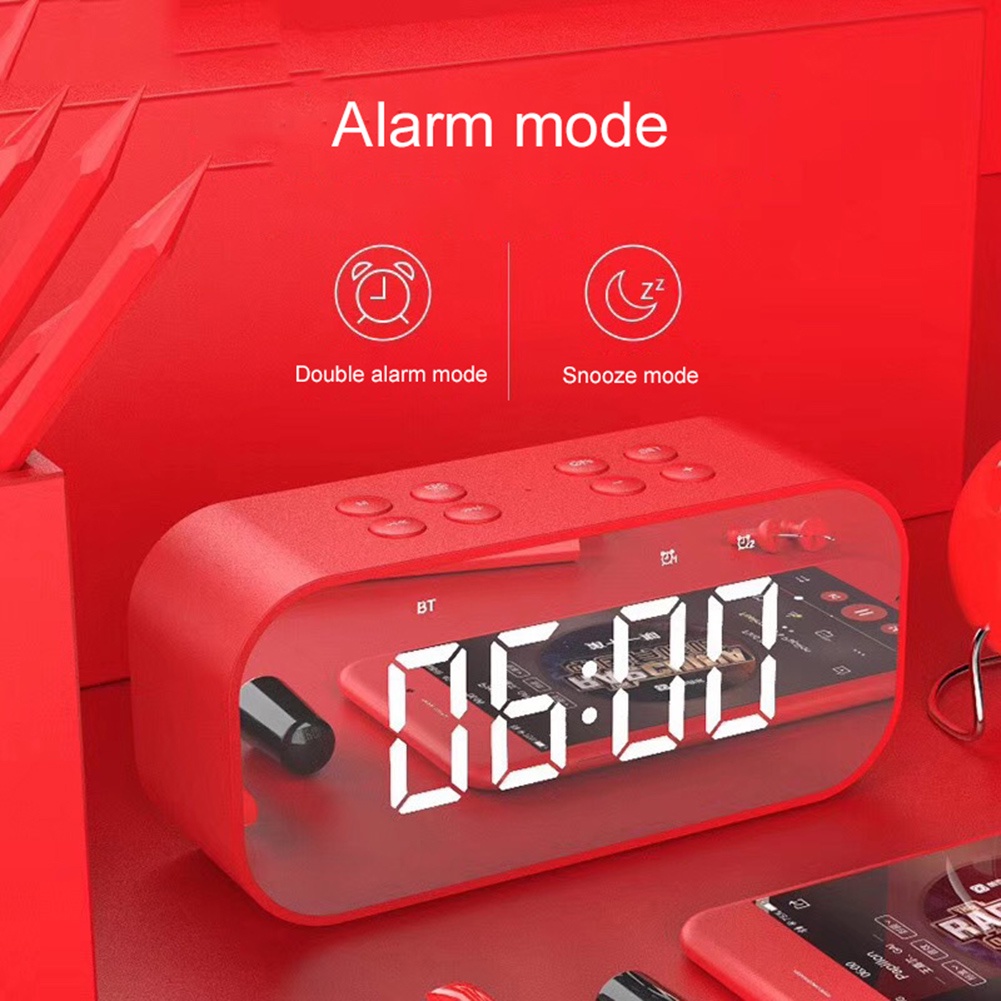 Loa Bluetooth Không Dây Mini BT501 Có Đèn LED Hiển Thị Đồng Hồ Báo Thức
