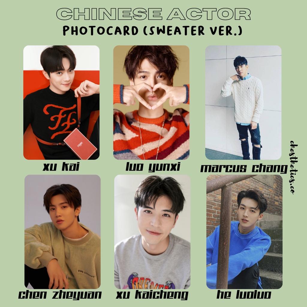 [ CHINA ACTOR ] Ảnh Card Bo Góc Diễn Viên Nam Trung Quốc - Chủ Đề Ảnh Sweater [ PHOTOCARD ]