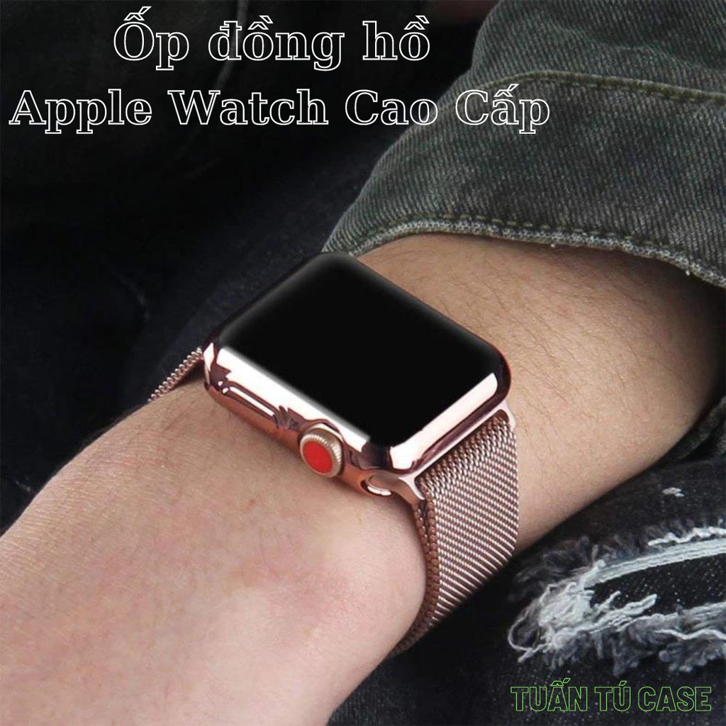 Ốp Bảo Vệ Kèm Dán Cường Lực cho Apple Watch Series SE | 6/5/4/3/2/1 38mm 40mm 42mm 44mm