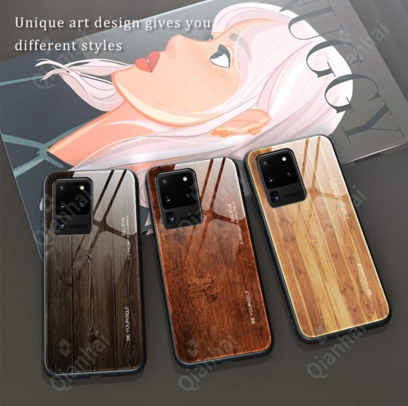 Ốp Lưng Mặt Kính Họa Tiết Vân Gỗ Cho Samsung Galaxy A72 4g / 5g A32 5g A42 5g A52 4g / 5g A32 4g A12 A02S F62 / M62