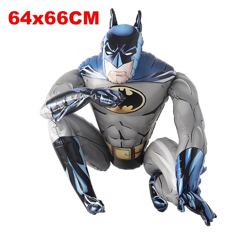 Bong Bóng Nhôm 3D Hình Spiderman Iron Man Batman Superhero Trang Trí Tiệc Sinh Nhật Cho Bé Trai