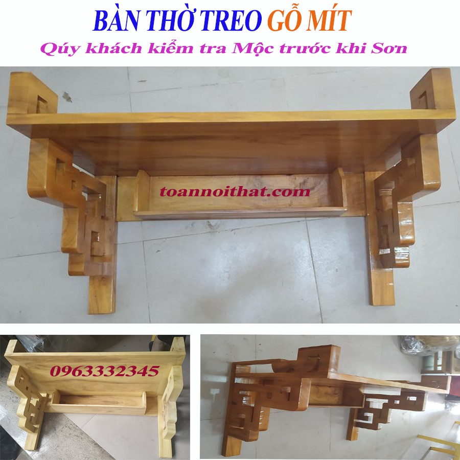 Bàn thờ treo gỗ mít - kích thước 48cm x 89cm