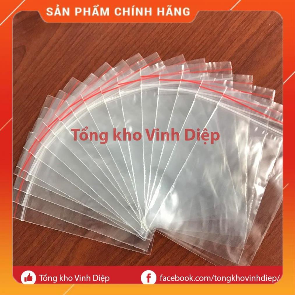 1kg túi zip chỉ đỏ trong suốt loại dày dặn đủ số đủ size