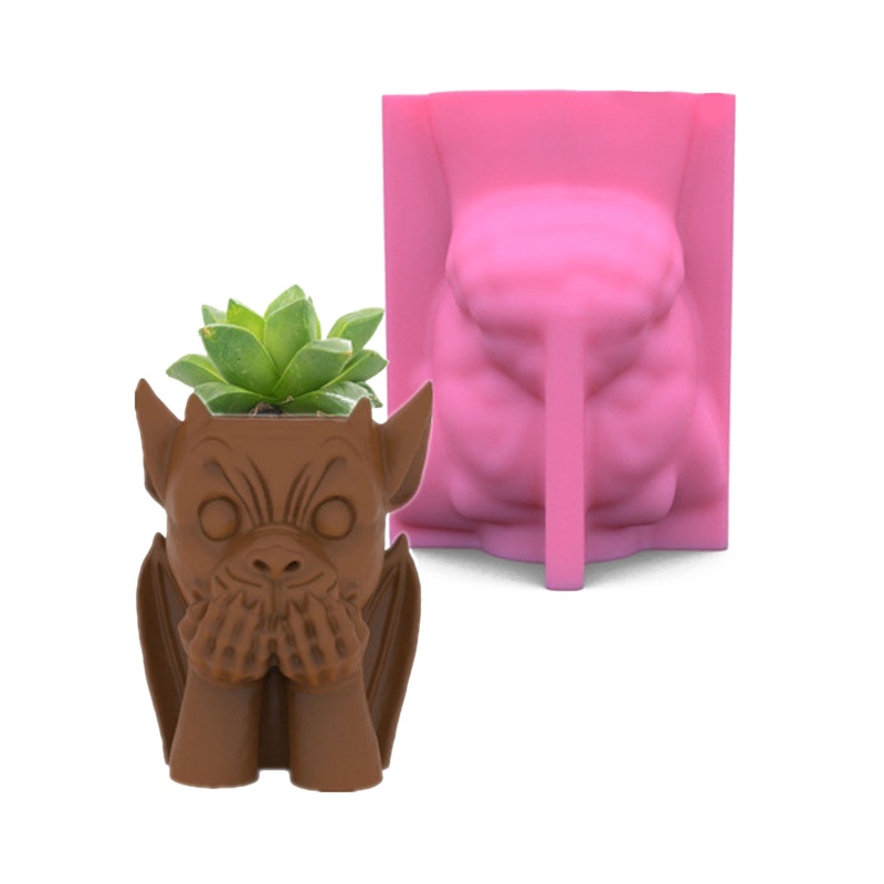 Sa Khuôn Silicon Làm Giá Đỡ Bút Hình Bình Hoa Gypsum