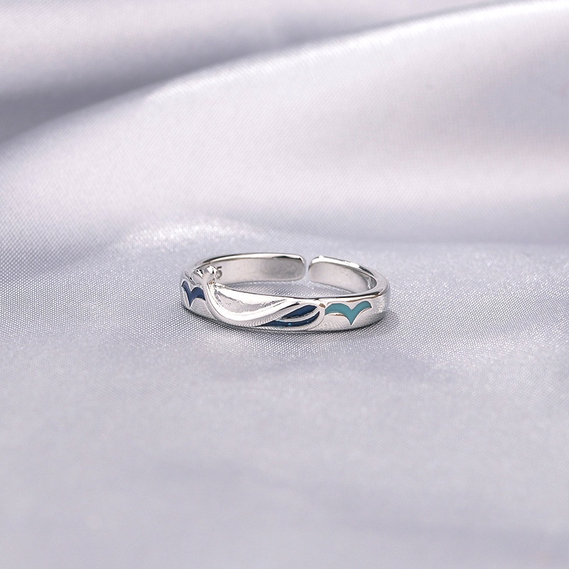 Nhẫn hở hình cá voi sáng tạo cho cặp