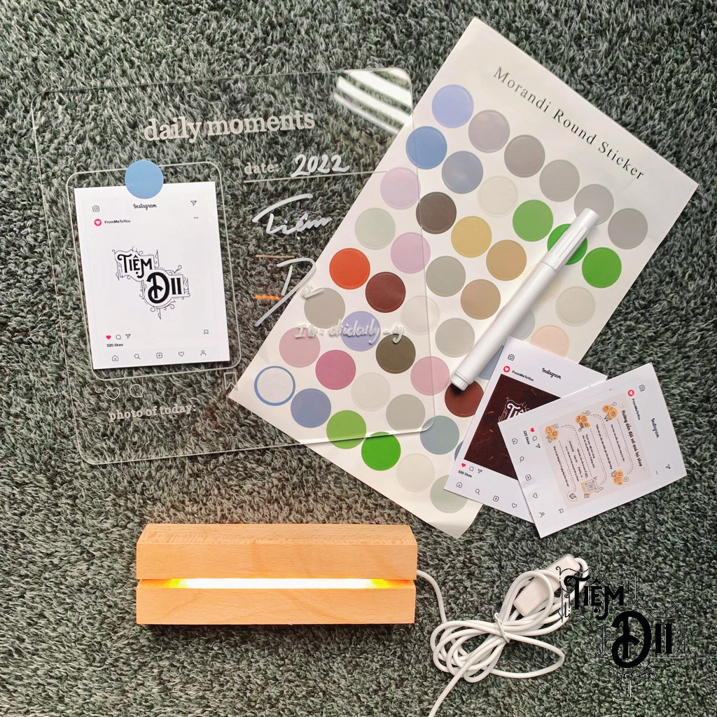 Bảng Ghi Chú Tích Hợp Đèn Bảng Acrylic Trong Suốt Để Bàn Tặng Kèm Ảnh In Theo Yêu Cầu Quà Tặng Sinh Nhật, Dịp Đặc Biệt