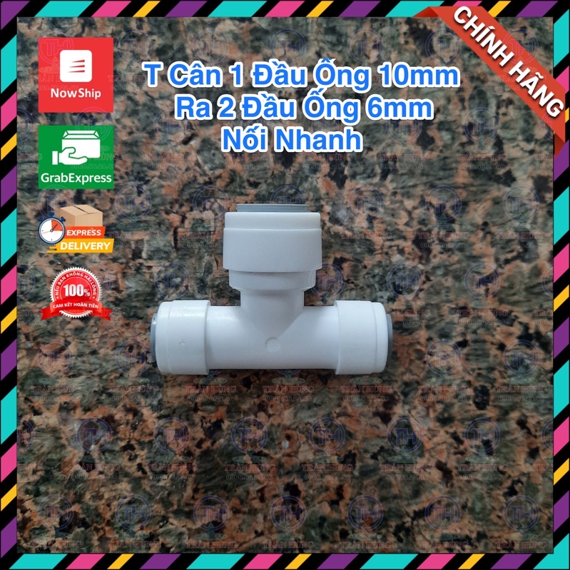T CÂN NỐI NHANH 1 ĐẦU ỐNG 10 RA 2 ĐẦU ỐNG 6 ⚡️ XẢ KHO ⚡️ - T Cân Phi 10 Ra 2 Đầu Phi 6 - CO CÚT LỌC NƯỚC