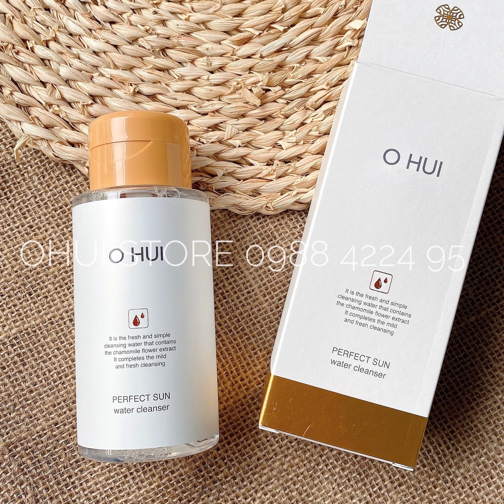 Nước tẩy trang cao cấp OHUI Perfect Sun Water Cleanser dịu nhẹ không gây kích ứng Fullsize 300ml - Chính hãng LG Hàn