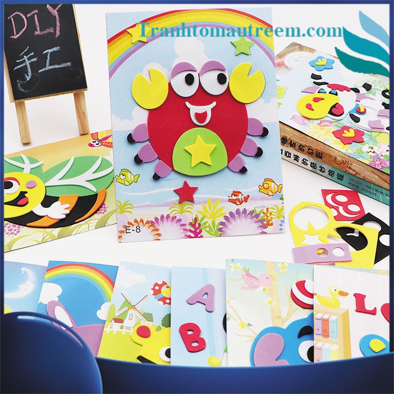 Tranh Xé Dán Giấy Xốp Cho Bé Size Lớn