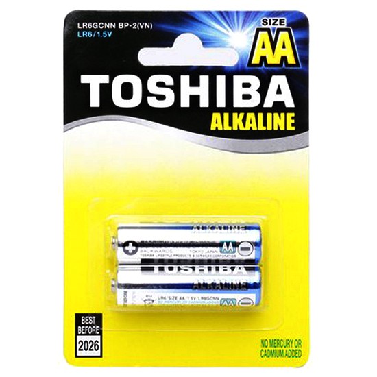 Pin AA Toshiba alkaline vỉ 2 viên