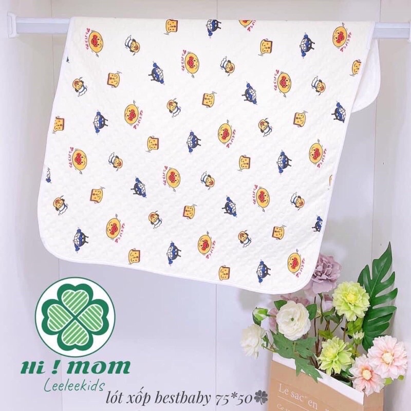 [HCM - GIÁ TỐT] Tấm Lót Xốp Chống Thấm Bề Mặt Cotton Cho Bé 75cm x 50cm