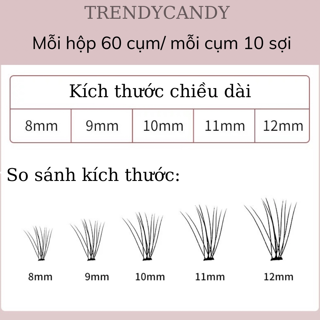 Mi giả chùm 9D cao  cấp tự nhiên TẶNG KEO