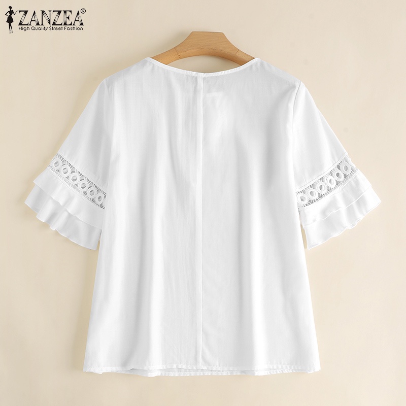 Zanzea Áo Nữ Tay Dài Phối Ren Thời Trang Thanh Lịch