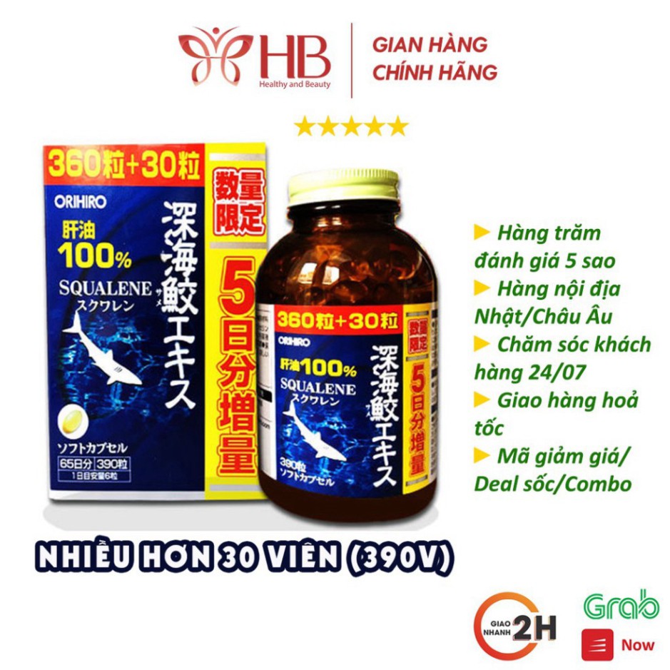 XẢ KHO THANH LÝ Viên Uống Sụn Vi Cá Mập Orihiro Squalene 360 viên Nhật Bản [date 2023] XẢ KHO THANH LÝ