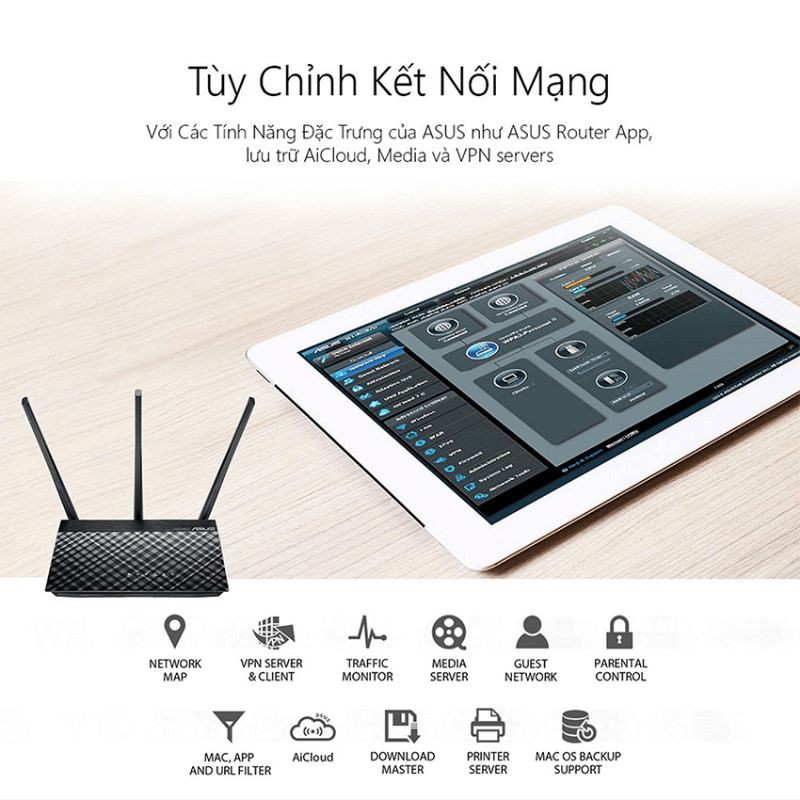 Bộ Phát wifi ASUS RT-AC53 Băng tần kép (qua sử dụng)