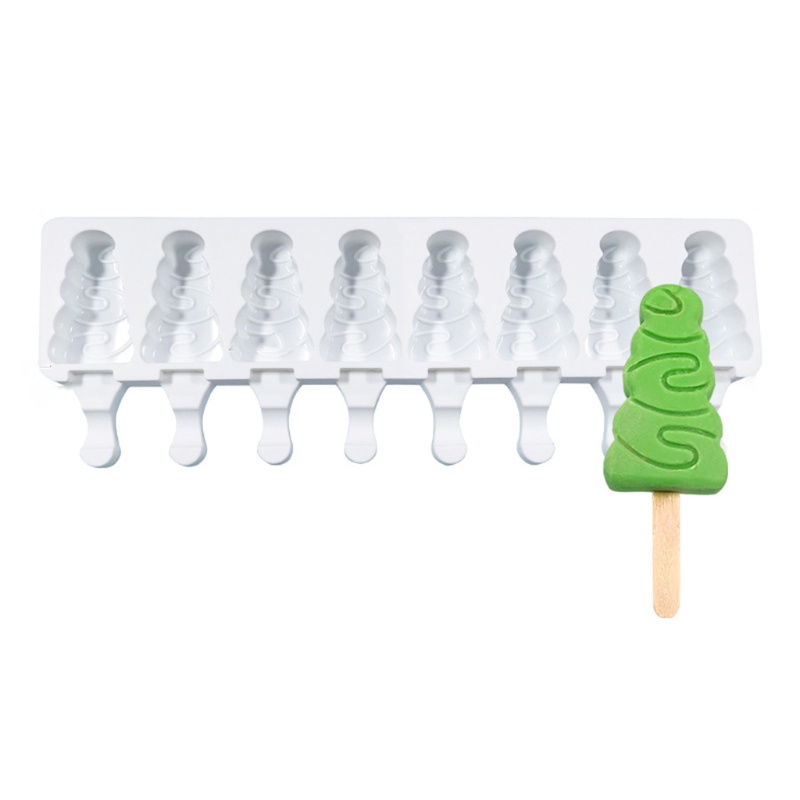 Khuôn Làm Kem Que 4 / 8 Ngăn Hình Cây Thông Giáng Sinh