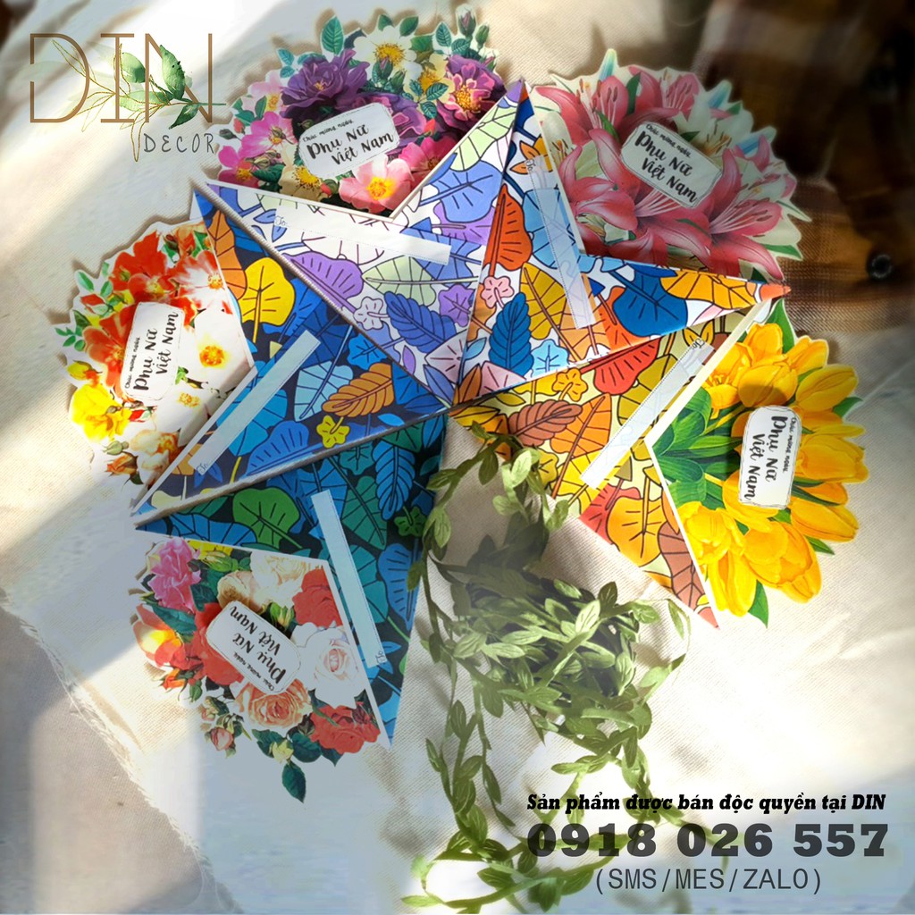 Thiệp mừng handmade hình bó hoa - DIN Store