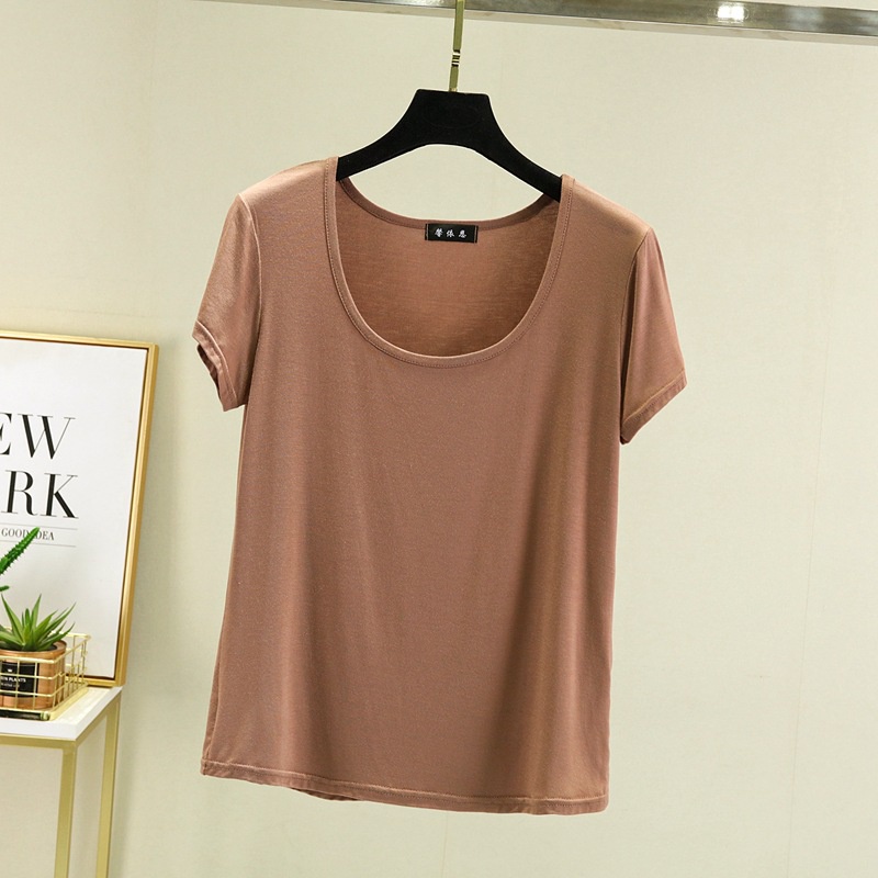 Áo Thun cotton Mỏng Dáng Rộng Cổ Tròn Ngắn Tay Thời Trang Hàn Quốc Dành Cho Nữ 2022