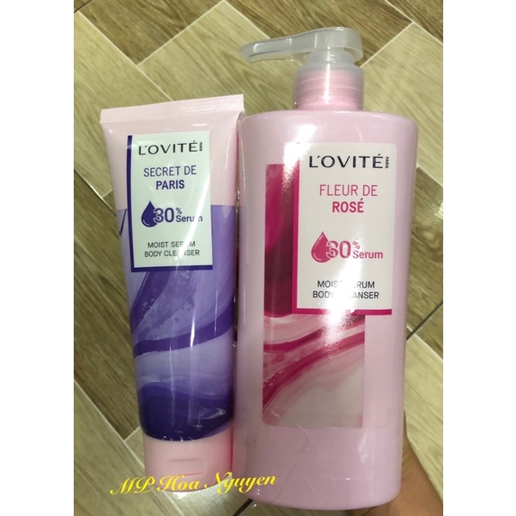 SỮA TẮM SERUM DƯỠNG ẨM LOVITE HSD 2024 và 2025