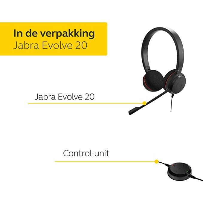 Tai nghe có dây jabra evolve 20 duo có thể điều chỉnh dây micrô-kiểm soát giảm tiếng ồn tai nghe văn phòng tai nghe