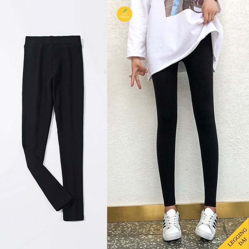 Quần Legging Nữ Dài Tep Venus Nâng Mông Cạp Cao, Gữ Nhiệt Legging Thun Ôm Bó Vải Dày Dặn Bigsize 80kg