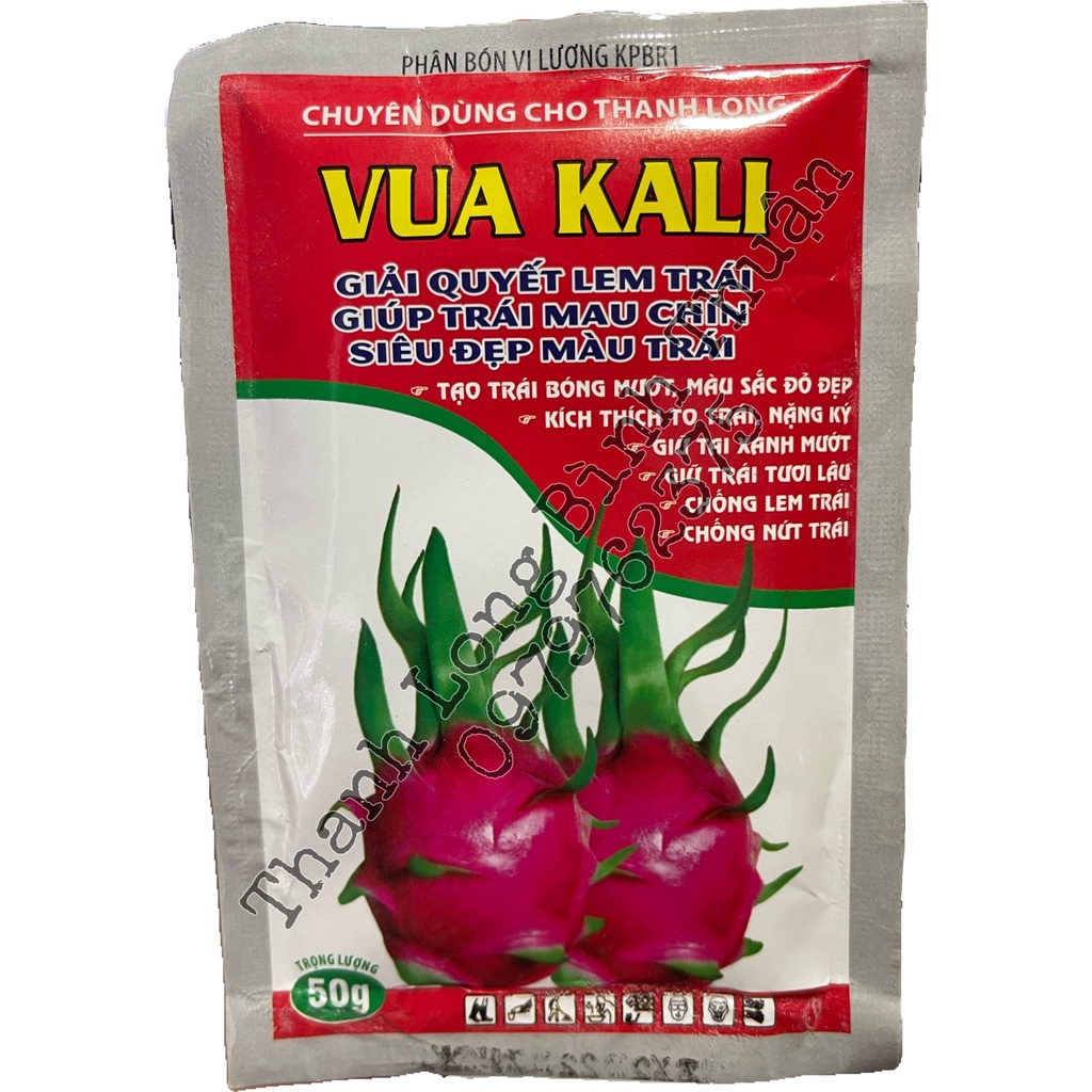 Phân Bón Chuyên Thanh Long - Vua Kali - Giải Quyết Lem Trái - Giúp Trái Mau Chín - Siêu Đẹp Màu Trái - Gói 50g