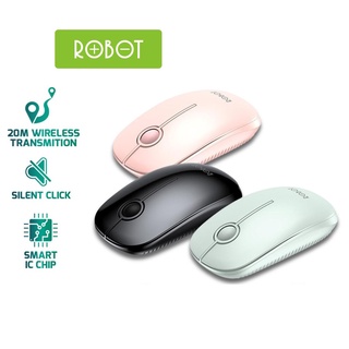 Chuột Không Dây ROBOT M330 2.4Ghz Tĩnh Âm - Không Ồn, Tặng Kèm Pin, Phù Hợp Cho PC/Laptop