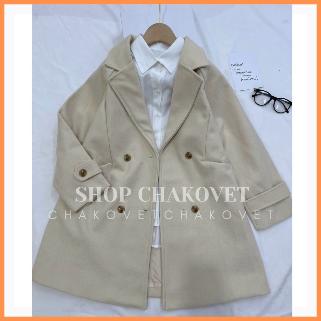 Áo dạ nữ dáng dài cao cấp 2 lớp AD8125 kiểu áo khoác ngoài 4 cúc thiết kế tay đai trẻ trung cá tính thời trang thu đông | BigBuy360 - bigbuy360.vn