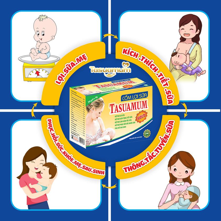 Cốm lợi sữa cho mẹ sau sinh TASUAMUM GOLD (20 gói/hộp - 40 gói/hộp)