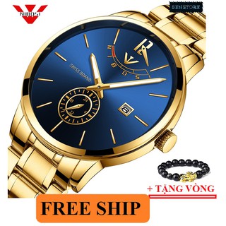 (TẶNG VÒNG TAY) Đồng hồ nam NIBOSI 2318 chính hãng, dây kim loại không gỉ, thép đúc đặc FULLBOX