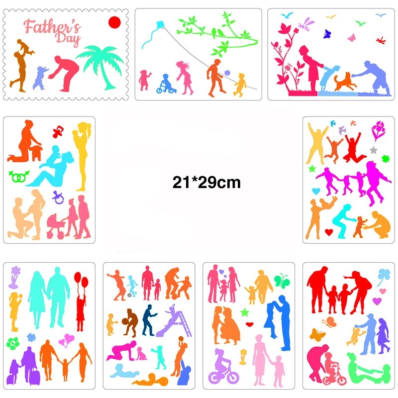 Khuôn mẫu vẽ tranh gia đình bằng nhựa rỗng DIY