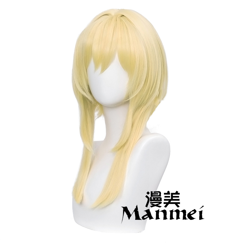 Genshin Impact Traveler Cosplay Aether Lumine Blond Wig Cosplay Anime Wigs Heat Resistant Synthetic Wigs Halloween