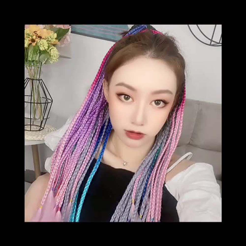 SOMEDAYZL Bím Tóc Giả Màu Gradient Thời Trang Dành Cho Nữ