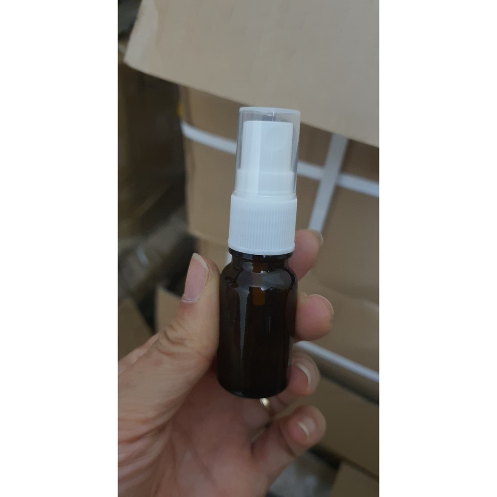 10 chai 10 20 30 serum nắp xịt trắng, chai thủy tinh