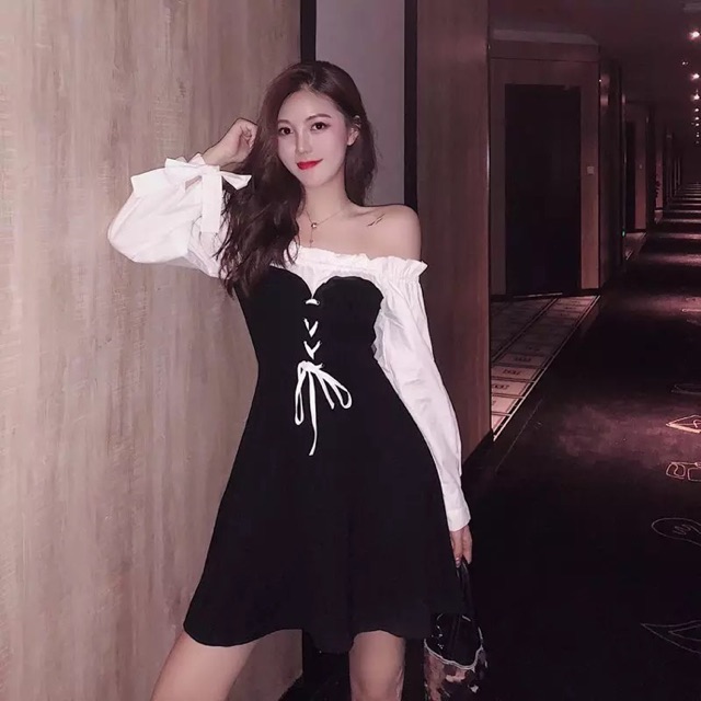 [Mã WASTUP9 giảm 10% tối đa 30K đơn 150K] [Có sẵn+video]Đầm trễ vai tiểu thư Ulzzang hot tik tok | BigBuy360 - bigbuy360.vn