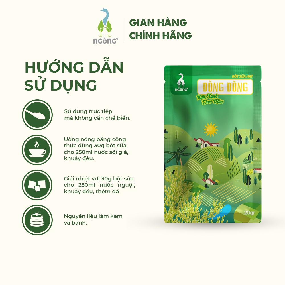 Bột sữa hạt dinh dưỡng Đòng Đòng thơm ngon tự nhiên 20gr