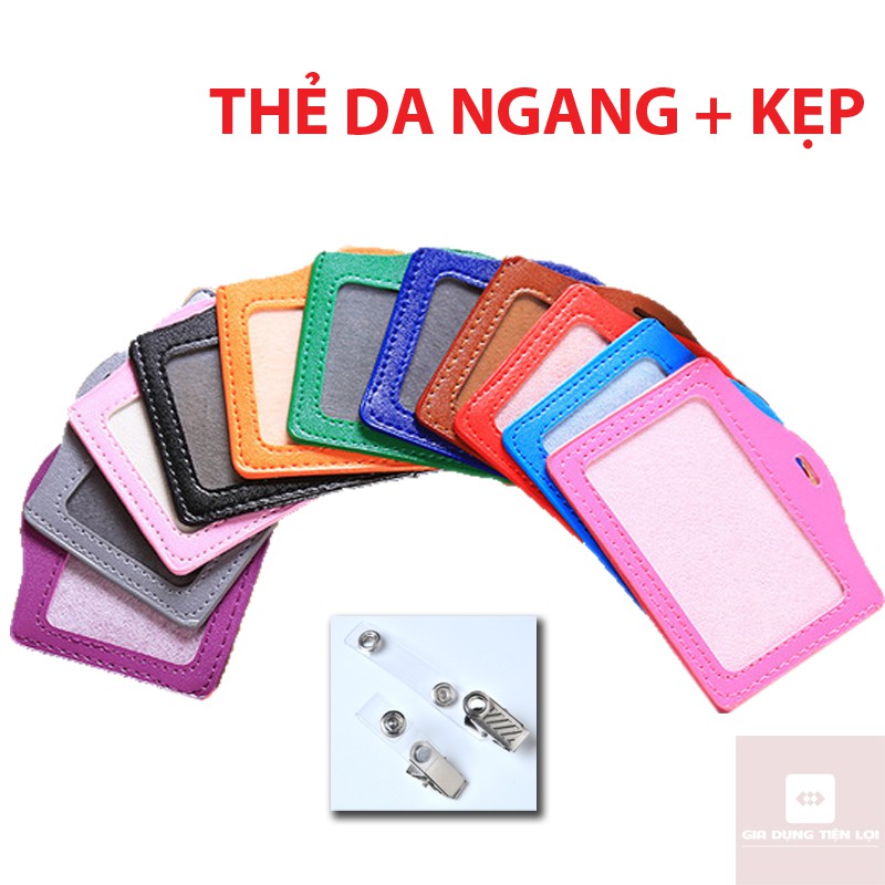 Bao da đựng thẻ ngang 5.4x8.5cm - thẻ đeo bằng da 1 mặt DA - NGANG