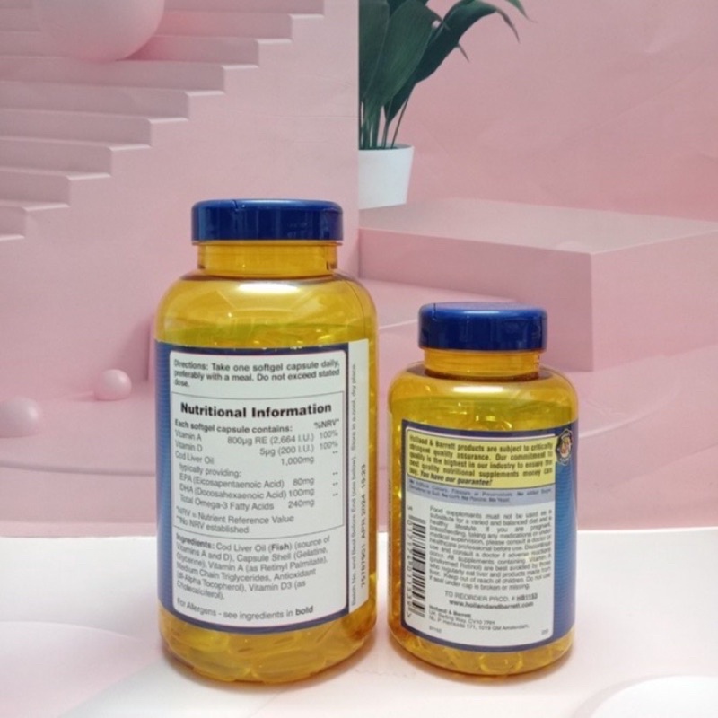 DẦU GAN CÁ TUYẾT bổ sung Omega Cod Liver Oil 410mg H&amp;B viên nang mềm