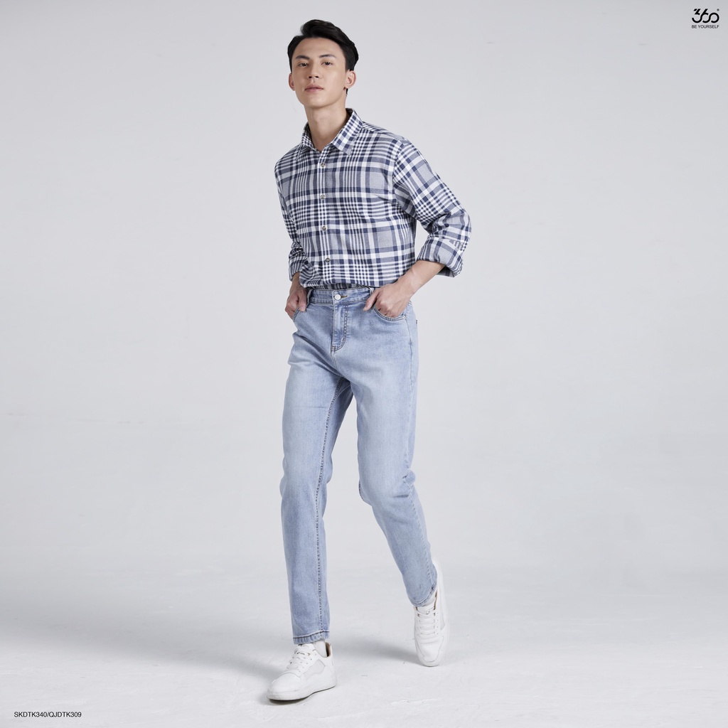 Áo sơ mi flannel kẻ caro dài tay nam thương hiệu 360 Boutique form rộng - SKDTK340