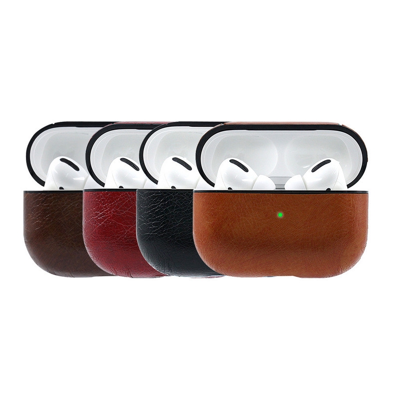 Vỏ Bảo Vệ Hộp Sạc Tai Nghe airpods pro Bằng Da pu Sang Trọng Ốp