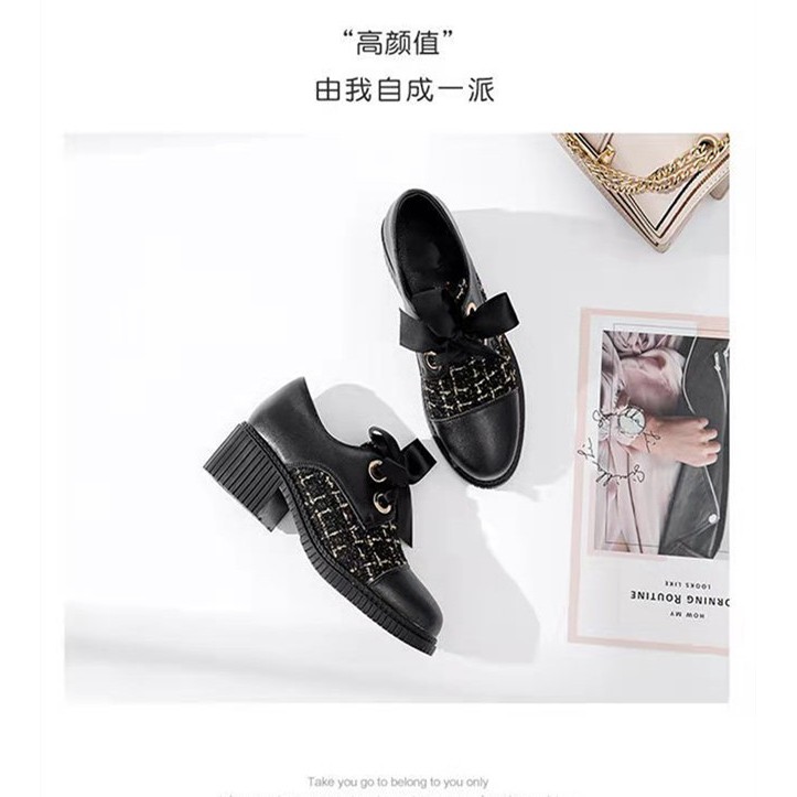 Giày LOLITA Đính Nơ Cao Gót 5P Phong Cách Nhật Bản