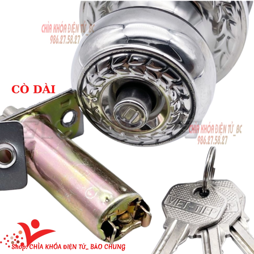 Ổ khóa tay nắm tròn Việt Tiệp lắp cho cửa gỗ, cửa nhôm kính, cửa nhựa...xả kho giá ưu đãi