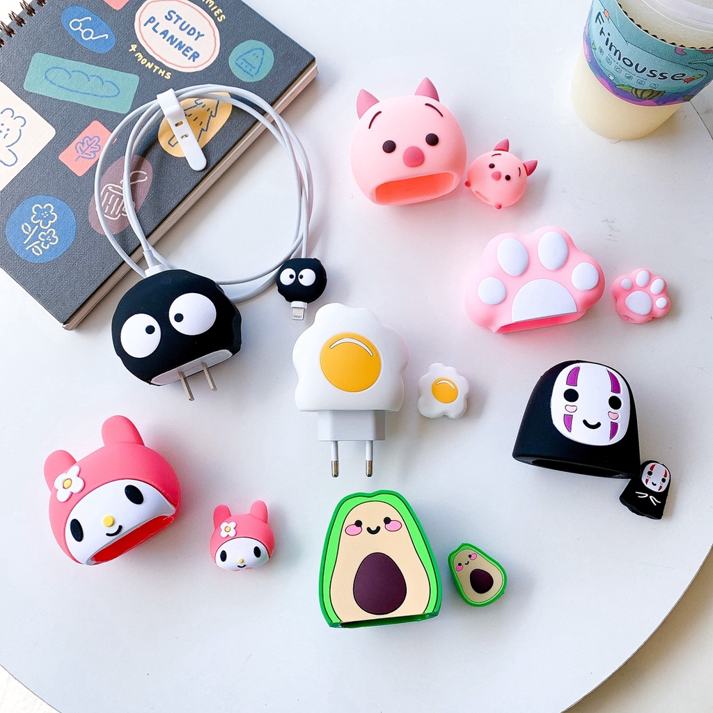 Vỏ Bọc Bảo Vệ Dây Cáp Sạc usb 18W 20W Họa Tiết Hoạt Hình Dễ Thương Cho Iphone Ipad