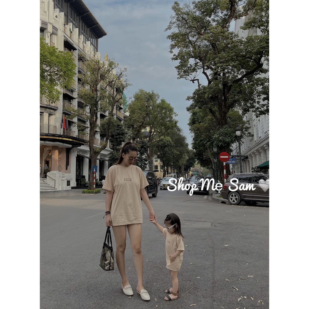 Áo thun tay lỡ Adlv basic new 2022 cho bé & gia đình, Samyy_vn