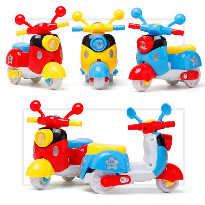 Xe máy đồ chơi kéo đẩy HDY màu sắc gửi ngẫu nhiên cho bé